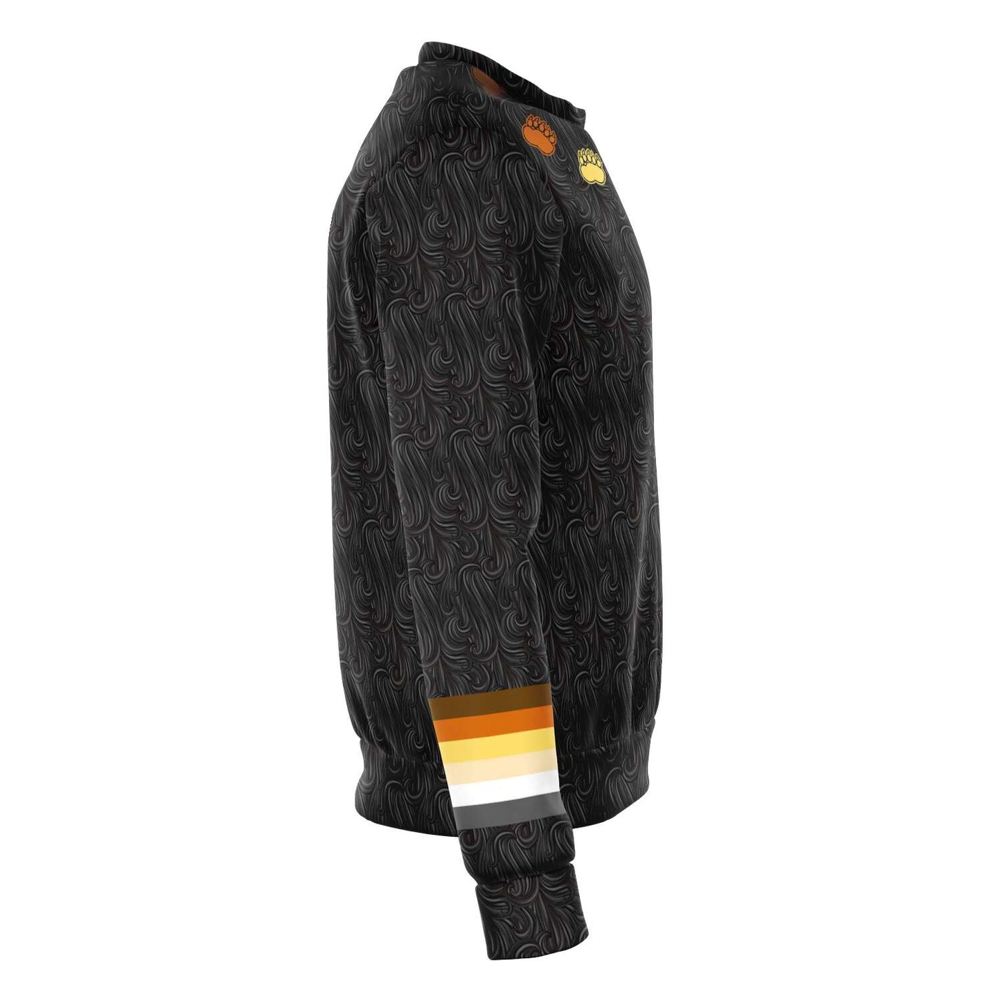 65 MCMLXV Men's LGBT Bear Pride Flag Paws Fur Print Sweatshirt Jumper - 65mcmlxv