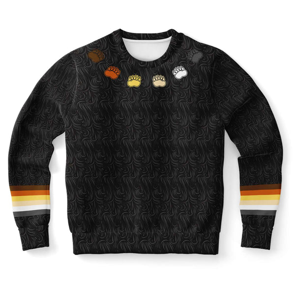 65 MCMLXV Men's LGBT Bear Pride Flag Paws Fur Print Sweatshirt Jumper - 65mcmlxv