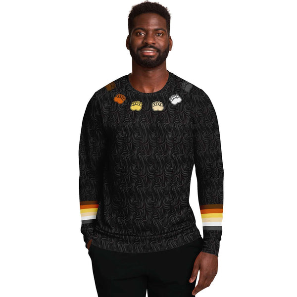 65 MCMLXV Men's LGBT Bear Pride Flag Paws Fur Print Sweatshirt Jumper - 65mcmlxv
