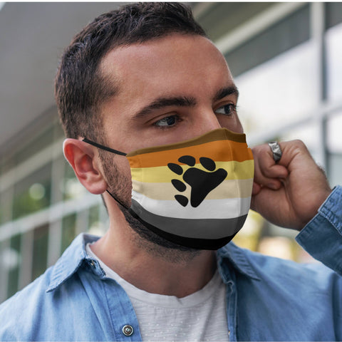 65 MCMLXV Men's LGBT Bear Pride Flag Print 2 Layer Reusable Face Mask - 65mcmlxv