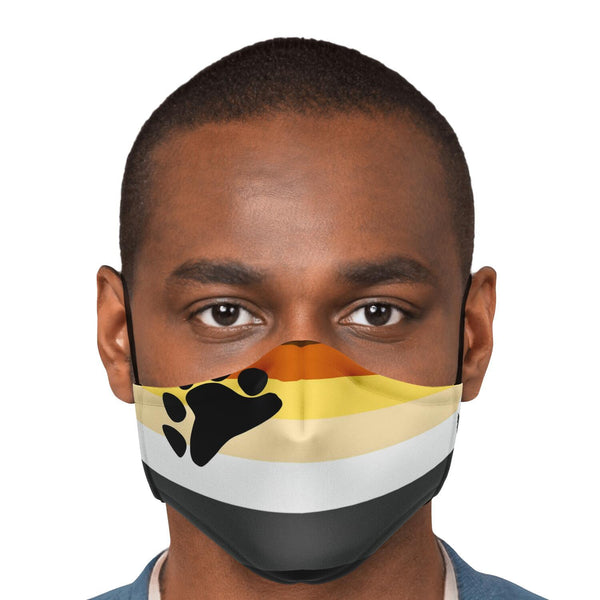 65 MCMLXV Men's LGBT Bear Pride Flag Print 2 Layer Reusable Face Mask - 65mcmlxv