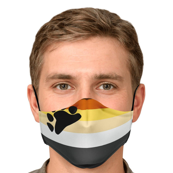 65 MCMLXV Men's LGBT Bear Pride Flag Print 2 Layer Reusable Face Mask - 65mcmlxv