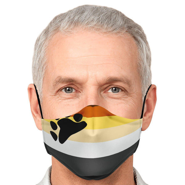 65 MCMLXV Men's LGBT Bear Pride Flag Print 2 Layer Reusable Face Mask - 65mcmlxv