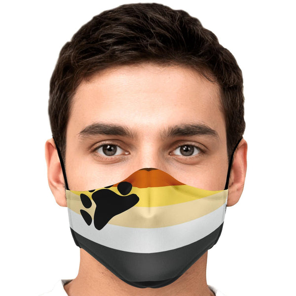 65 MCMLXV Men's LGBT Bear Pride Flag Print 2 Layer Reusable Face Mask - 65mcmlxv