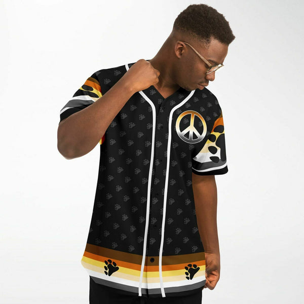 65 MCMLXV Men's LGBT Bear Pride Flag Print Baseball Jersey - 65mcmlxv