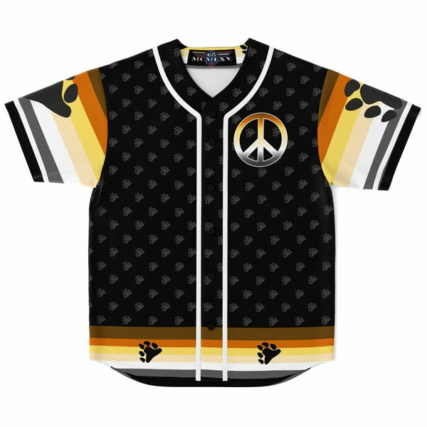 65 MCMLXV Men's LGBT Bear Pride Flag Print Baseball Jersey - 65mcmlxv