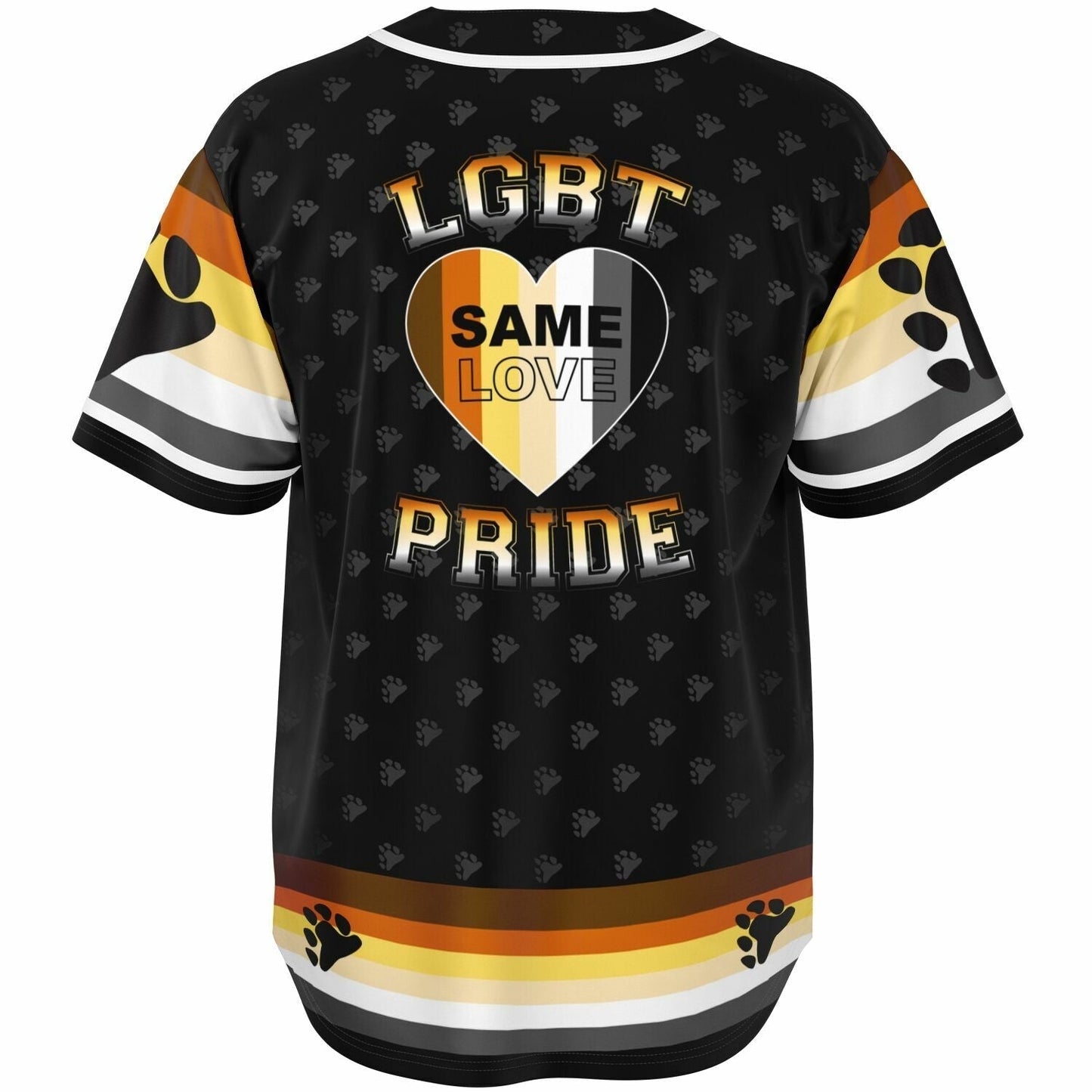 65 MCMLXV Men's LGBT Bear Pride Flag Print Baseball Jersey - 65mcmlxv