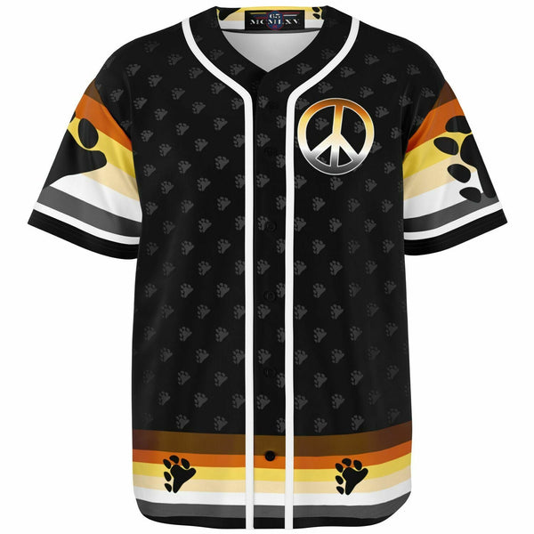 65 MCMLXV Men's LGBT Bear Pride Flag Print Baseball Jersey - 65mcmlxv