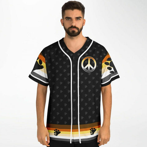 65 MCMLXV Men's LGBT Bear Pride Flag Print Baseball Jersey - 65mcmlxv