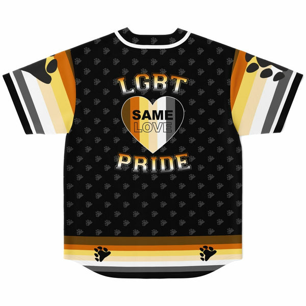 65 MCMLXV Men's LGBT Bear Pride Flag Print Baseball Jersey - 65mcmlxv