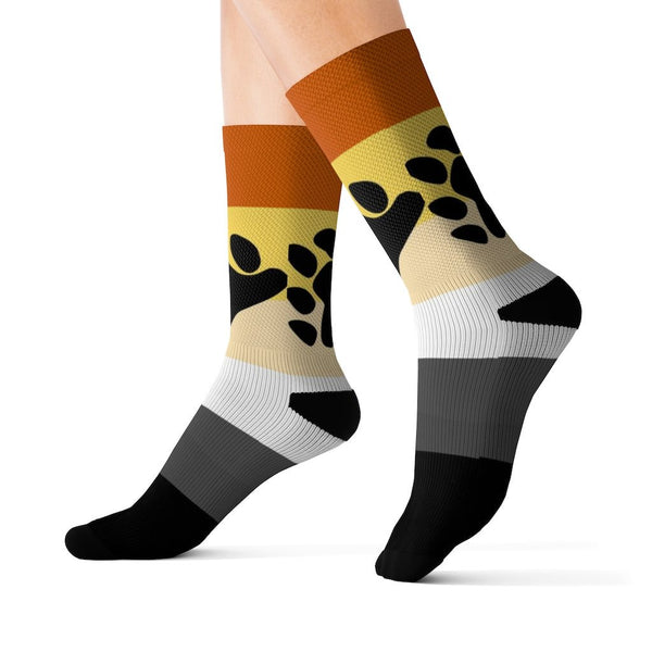 65 MCMLXV Men's LGBT Bear Pride Flag Print Socks - 65mcmlxv