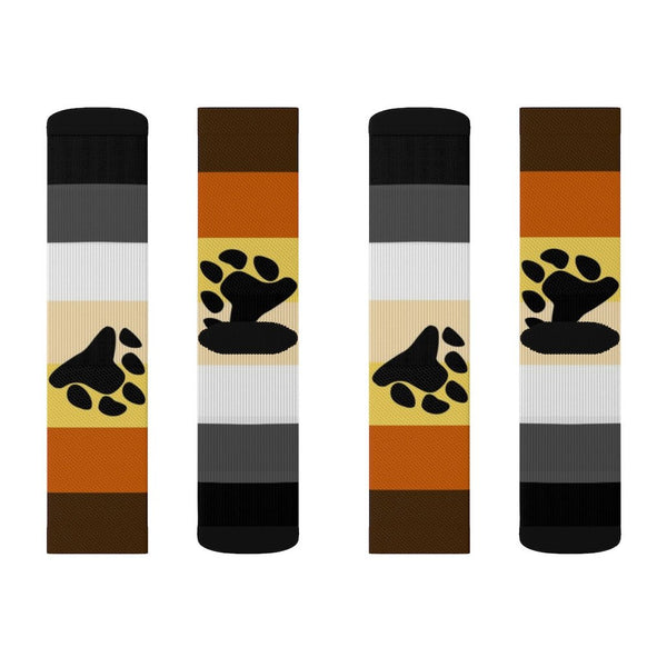 65 MCMLXV Men's LGBT Bear Pride Flag Print Socks - 65mcmlxv
