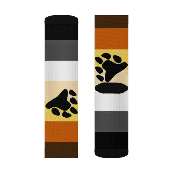 65 MCMLXV Men's LGBT Bear Pride Flag Print Socks - 65mcmlxv