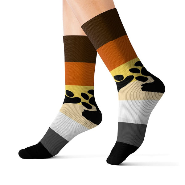 65 MCMLXV Men's LGBT Bear Pride Flag Print Socks - 65mcmlxv