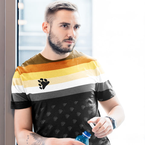 65 MCMLXV Men's LGBT Bear Pride Flag Print T-Shirt - 65mcmlxv