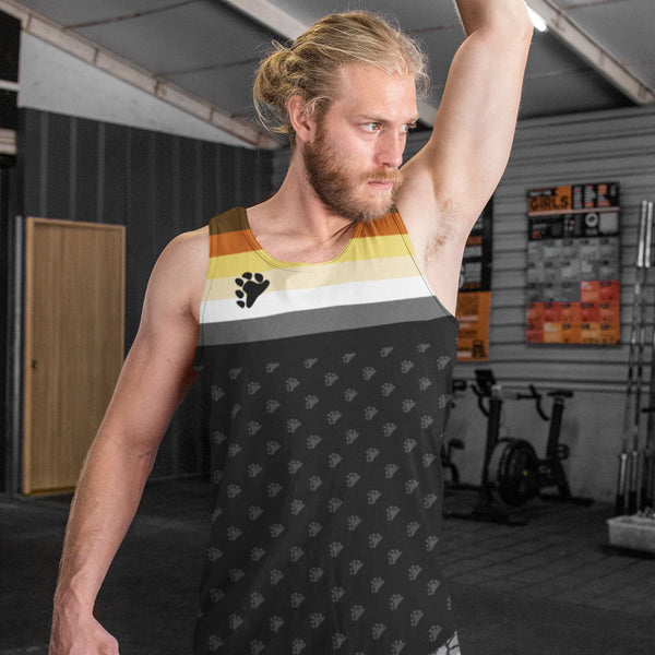 65 MCMLXV Men's LGBT Bear Pride Flag Print Tank Top - 65mcmlxv