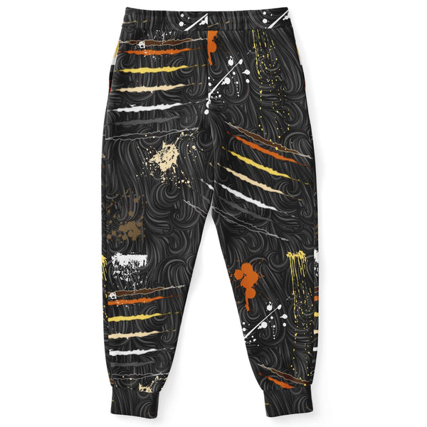 65 MCMLXV Men's LGBT Bear Pride Flag Scratches and Splatter Fur Print Jogger Pant - 65mcmlxv