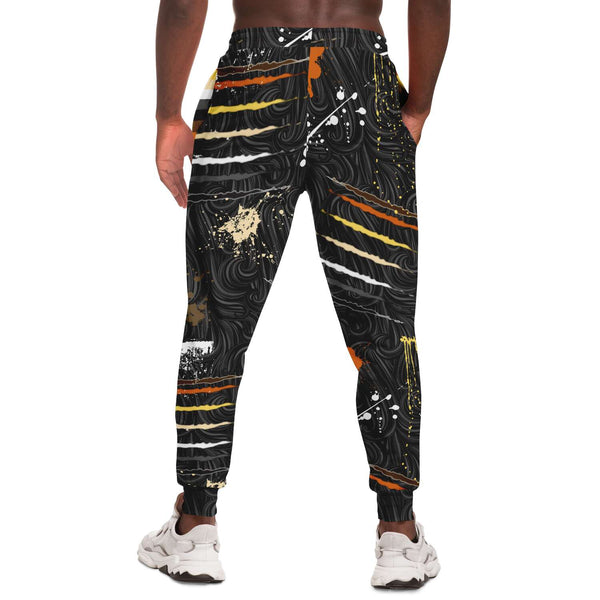 65 MCMLXV Men's LGBT Bear Pride Flag Scratches and Splatter Fur Print Jogger Pant - 65mcmlxv