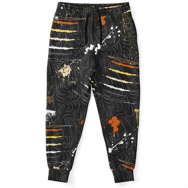 65 MCMLXV Men's LGBT Bear Pride Flag Scratches and Splatter Fur Print Jogger Pant - 65mcmlxv