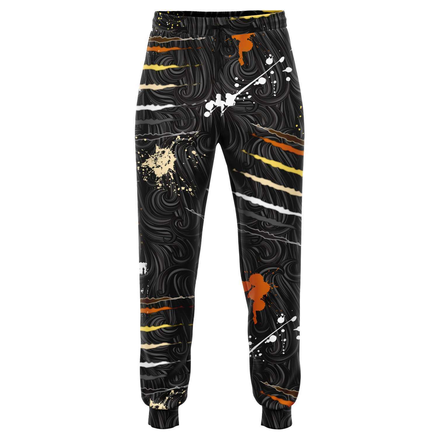 65 MCMLXV Men's LGBT Bear Pride Flag Scratches and Splatter Fur Print Jogger Pant - 65mcmlxv