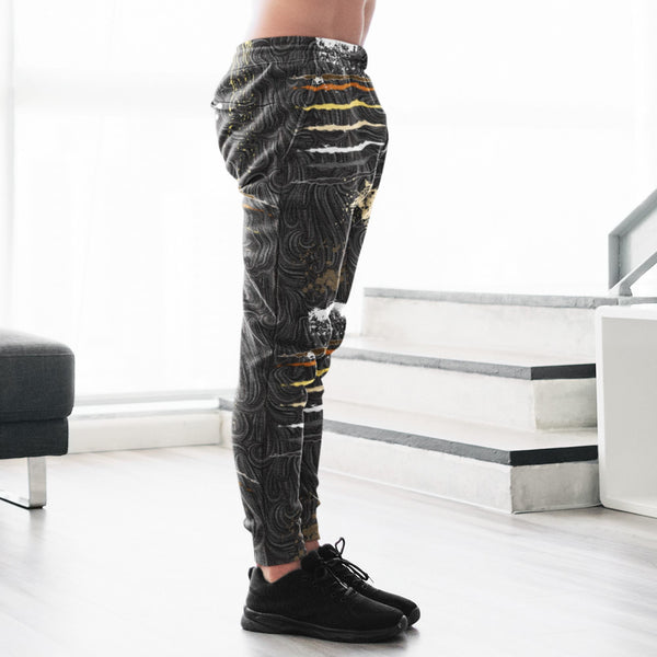 65 MCMLXV Men's LGBT Bear Pride Flag Scratches and Splatter Fur Print Jogger Pant - 65mcmlxv