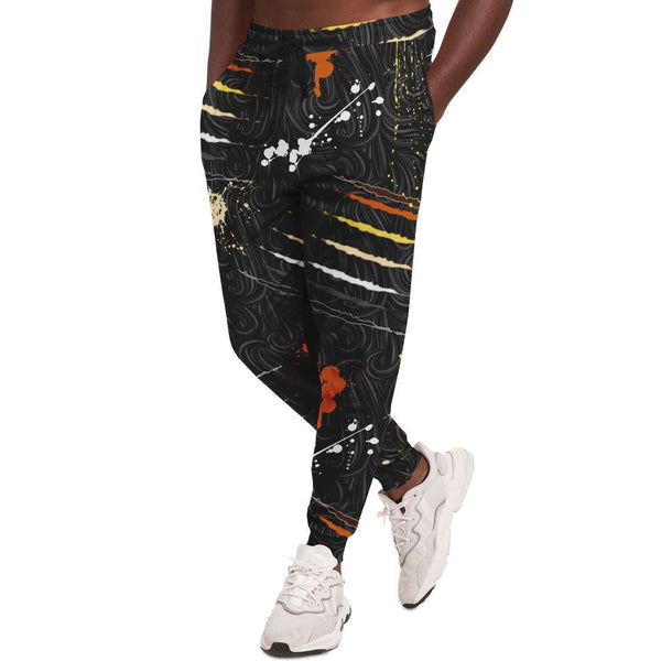 65 MCMLXV Men's LGBT Bear Pride Flag Scratches and Splatter Fur Print Jogger Pant - 65mcmlxv