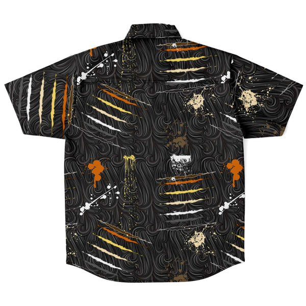 65 MCMLXV Men's LGBT Bear Pride Flag Scratches and Splatter Fur Print Shirt - 65mcmlxv