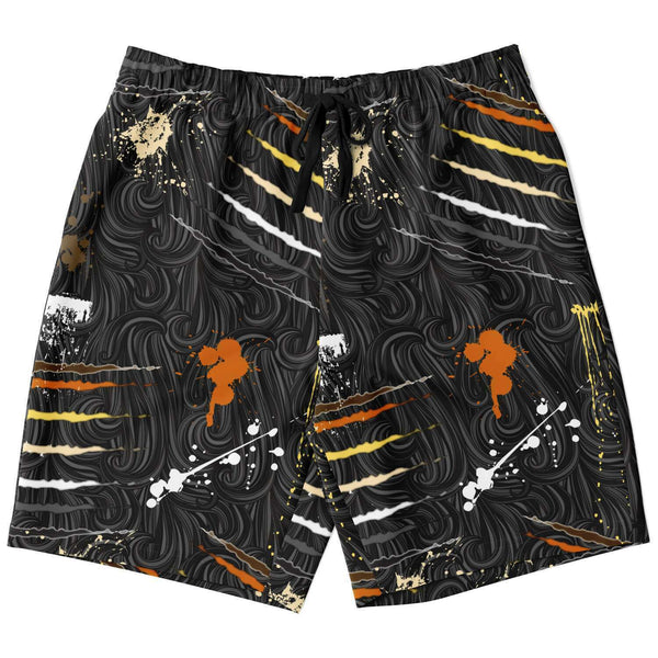 65 MCMLXV Men's LGBT Bear Pride Flag Scratches and Splatter Fur Print Short - 65mcmlxv