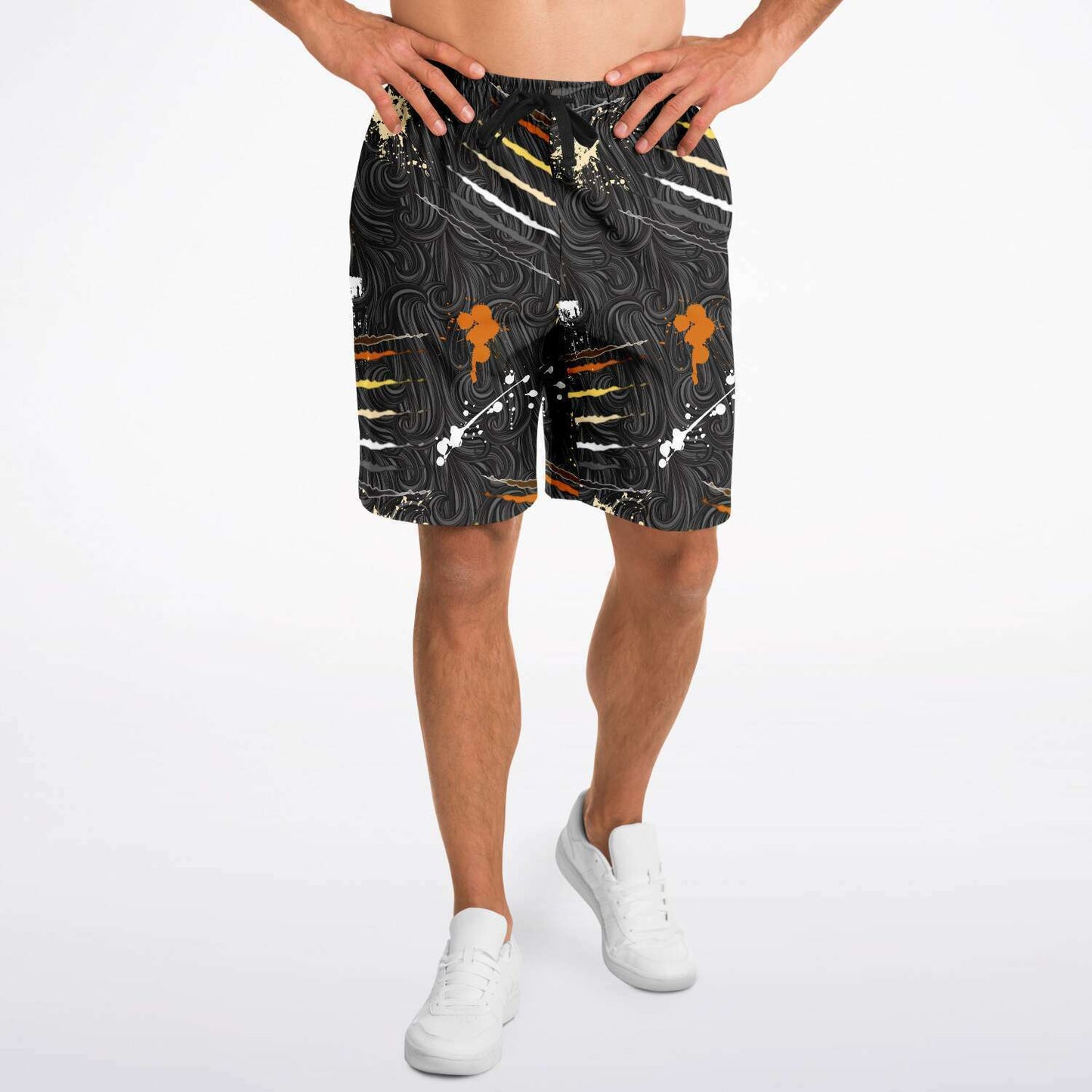 65 MCMLXV Men's LGBT Bear Pride Flag Scratches and Splatter Fur Print Short - 65mcmlxv
