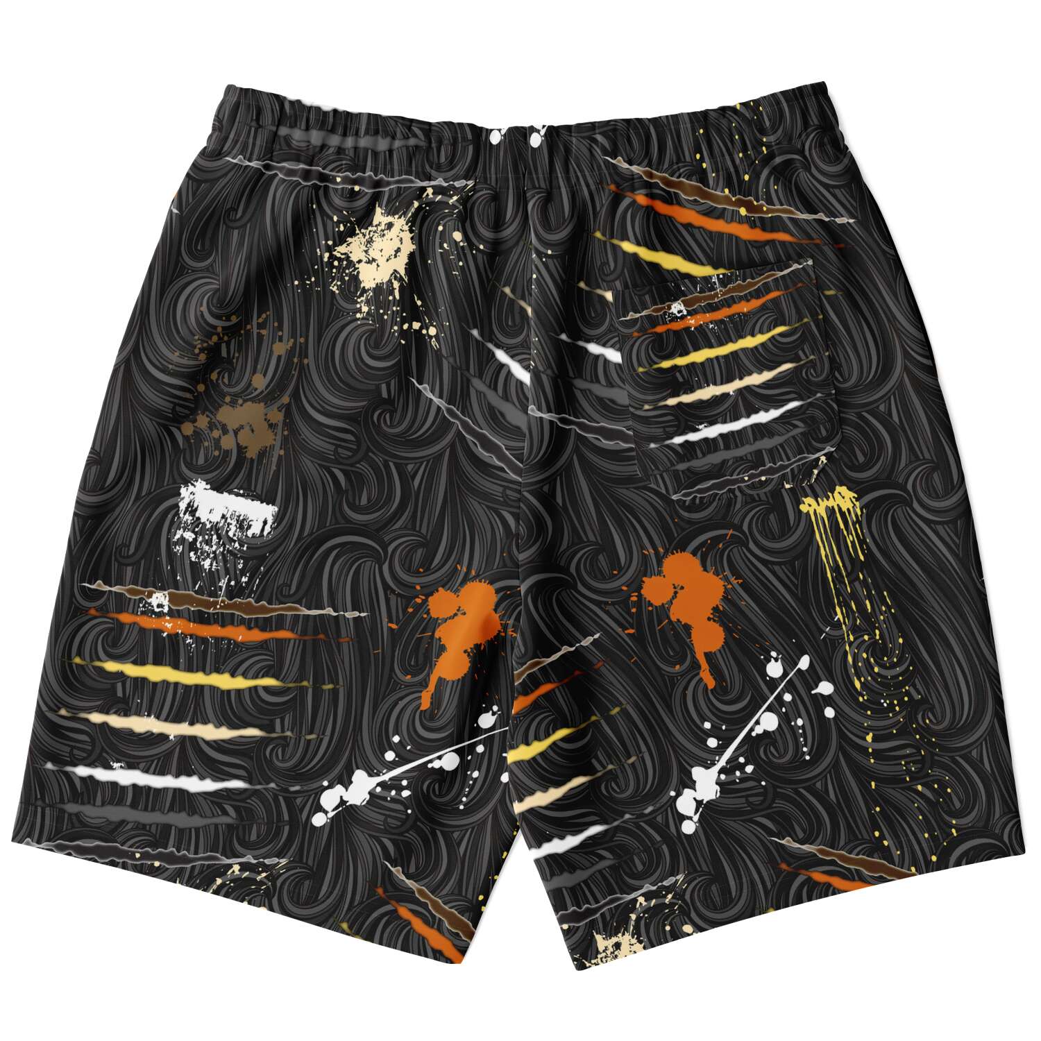 65 MCMLXV Men's LGBT Bear Pride Flag Scratches and Splatter Fur Print Short - 65mcmlxv