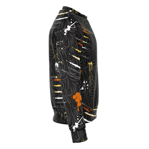 65 MCMLXV Men's LGBT Bear Pride Flag Scratches and Splatter Fur Print Sweatshirt - 65mcmlxv