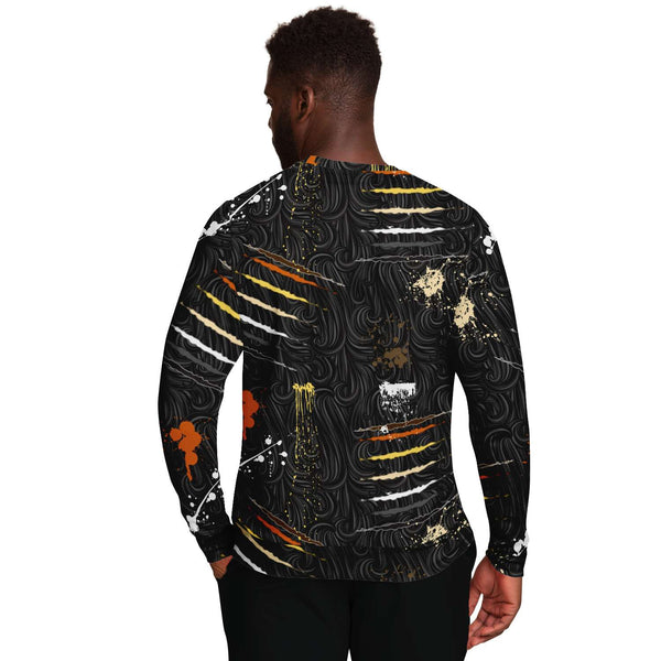 65 MCMLXV Men's LGBT Bear Pride Flag Scratches and Splatter Fur Print Sweatshirt - 65mcmlxv