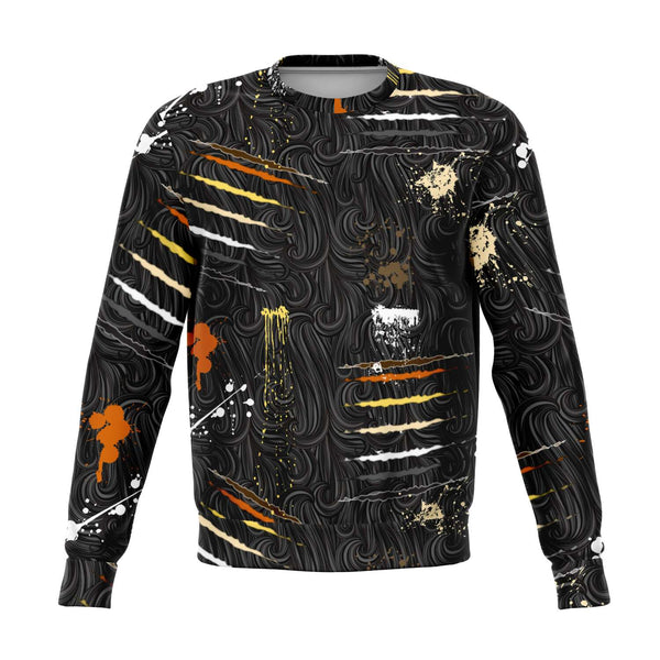 65 MCMLXV Men's LGBT Bear Pride Flag Scratches and Splatter Fur Print Sweatshirt - 65mcmlxv