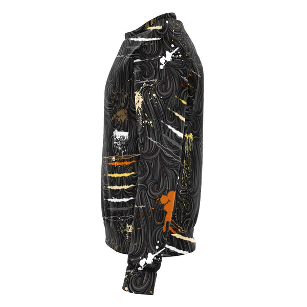 65 MCMLXV Men's LGBT Bear Pride Flag Scratches and Splatter Fur Print Sweatshirt - 65mcmlxv