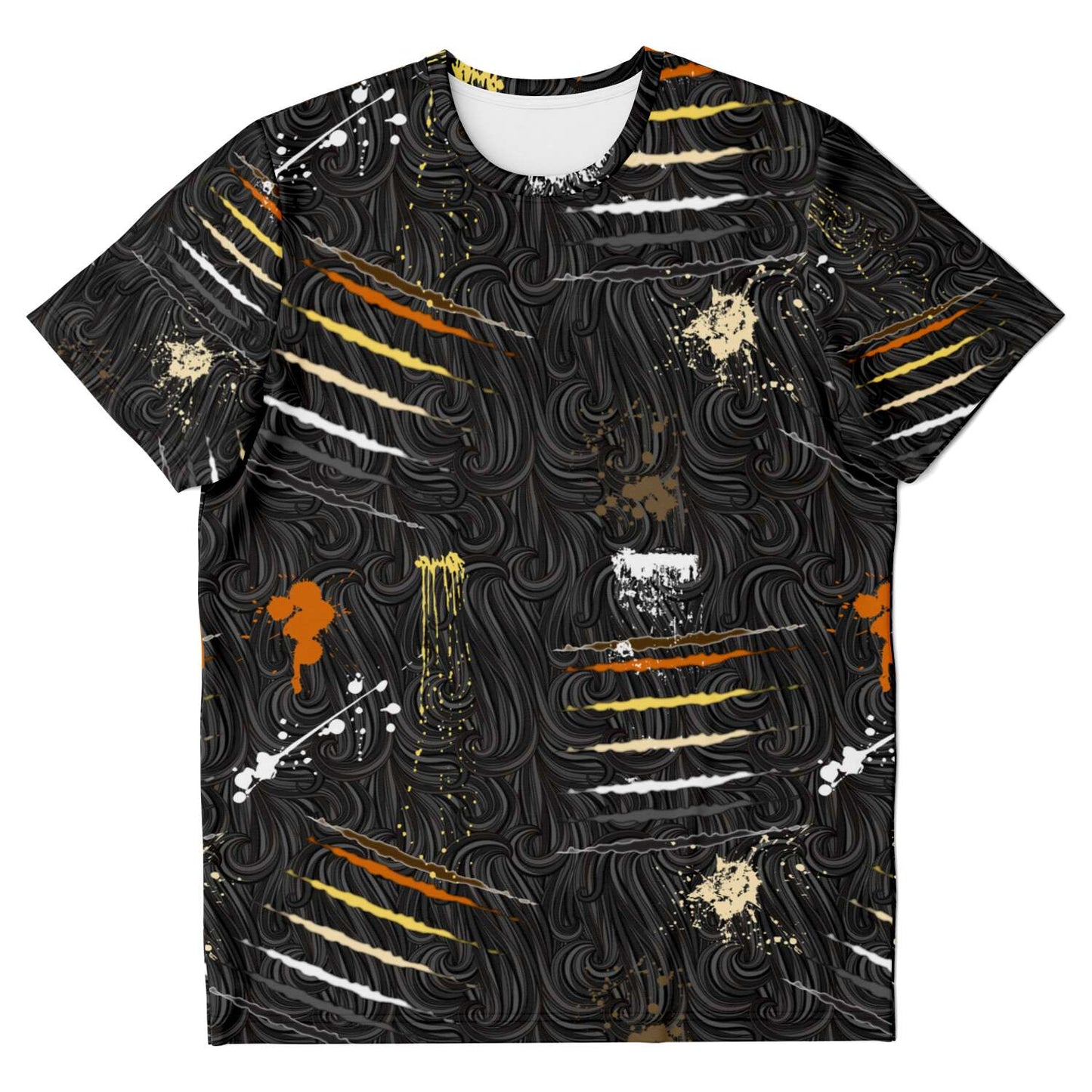65 MCMLXV Men's LGBT Bear Pride Flag Scratches and Splatter Fur Print T-Shirt - 65mcmlxv
