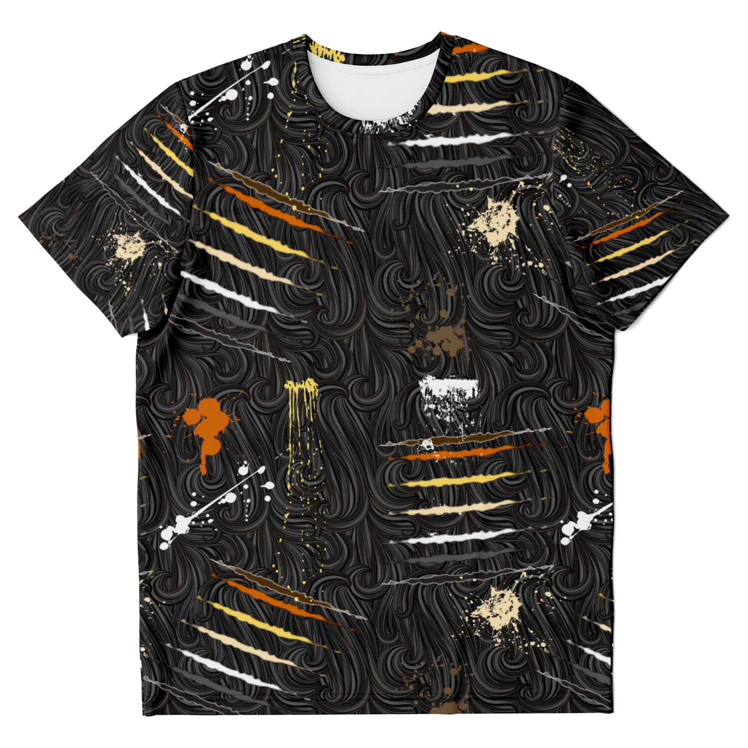 65 MCMLXV Men's LGBT Bear Pride Flag Scratches and Splatter Fur Print T-Shirt - 65mcmlxv
