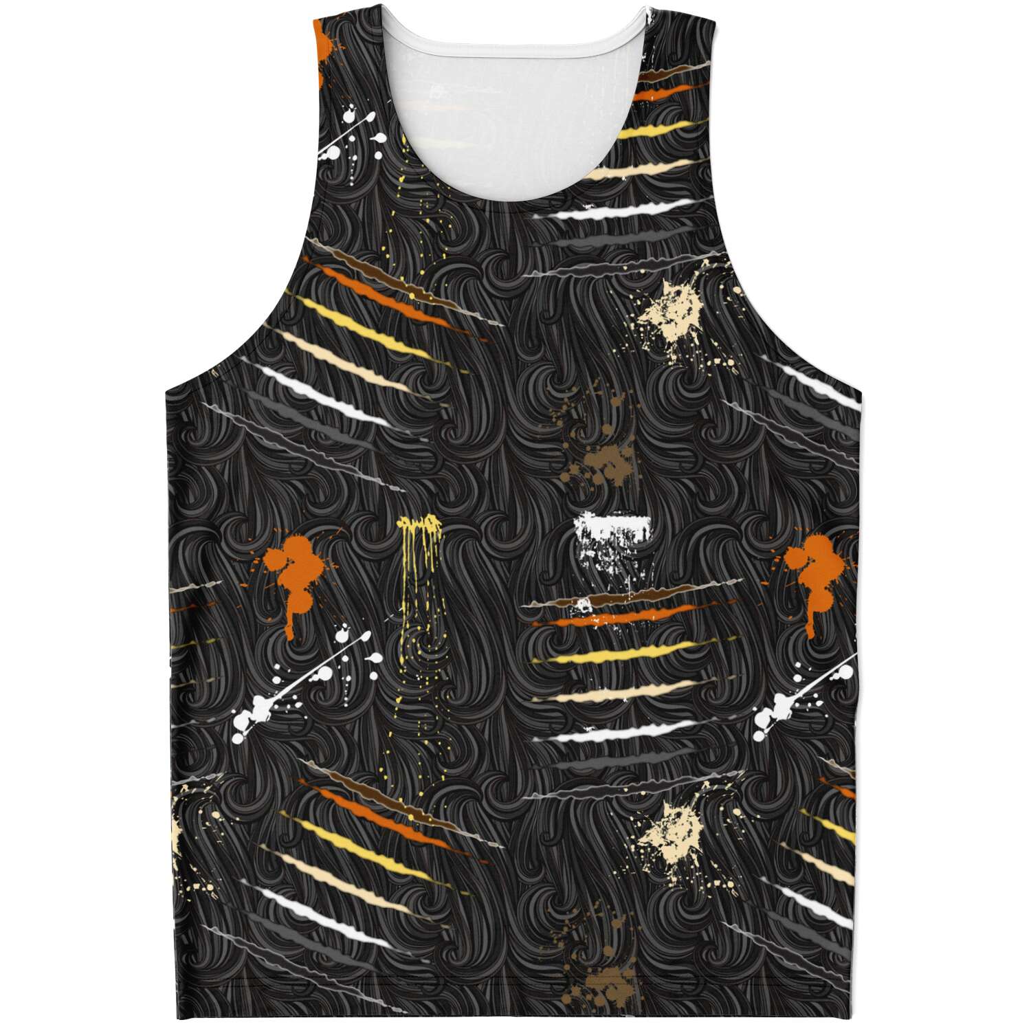 65 MCMLXV Men's LGBT Bear Pride Flag Scratches and Splatter Fur Print Tank Top - 65mcmlxv