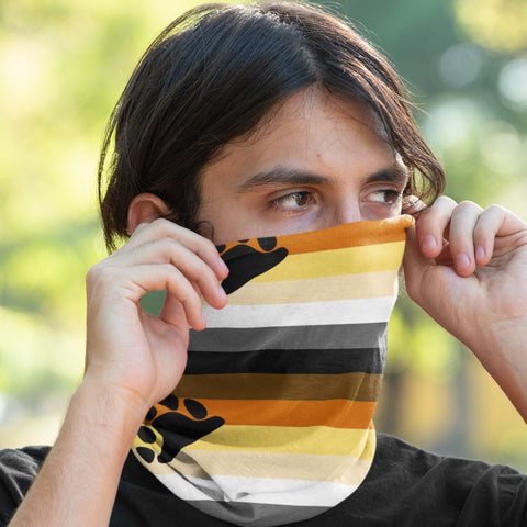 65 MCMLXV Men's LGBT Pride Bear Flag Print Neck Gaiter Balaclava - 65mcmlxv