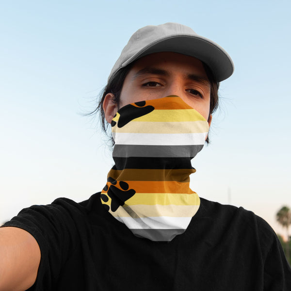 65 MCMLXV Men's LGBT Pride Bear Flag Print Neck Gaiter Balaclava - 65mcmlxv