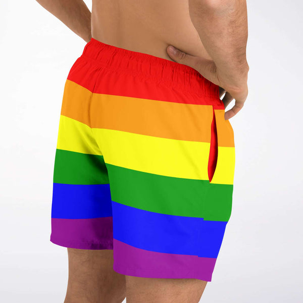 65 MCMLXV Men's LGBT Pride Rainbow Flag Print Swim Trunk - 65mcmlxv