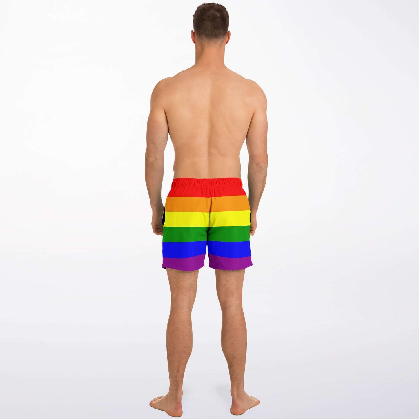 65 MCMLXV Men's LGBT Pride Rainbow Flag Print Swim Trunk - 65mcmlxv