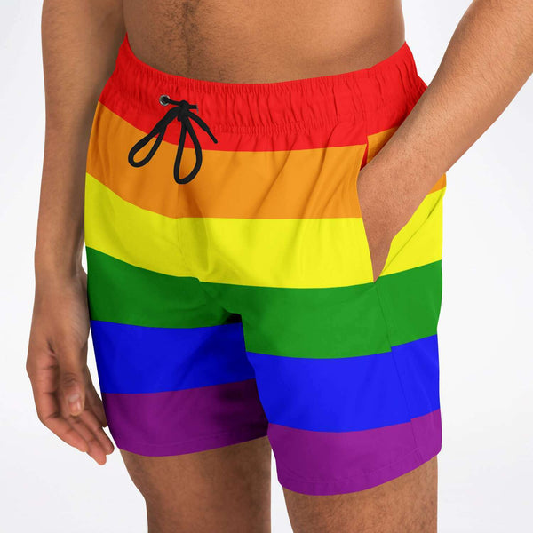 65 MCMLXV Men's LGBT Pride Rainbow Flag Print Swim Trunk - 65mcmlxv