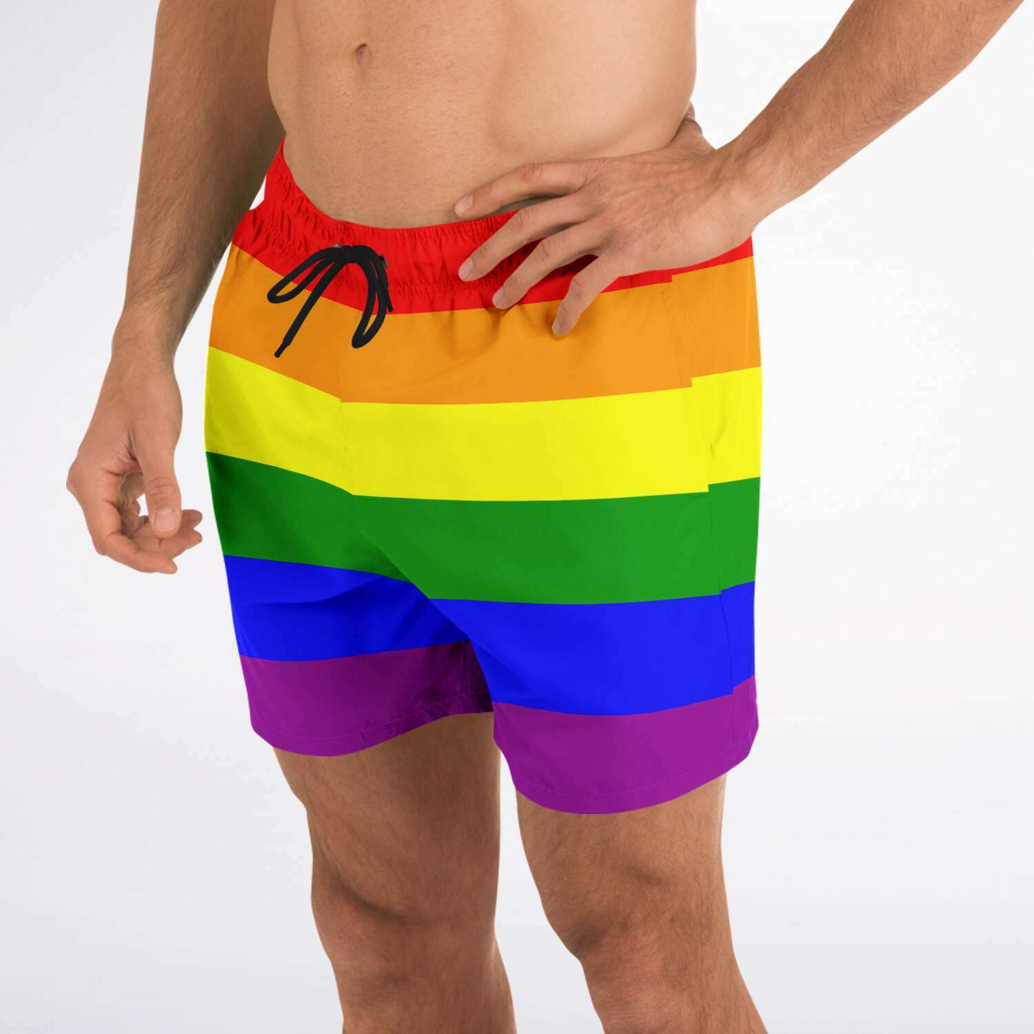 65 MCMLXV Men's LGBT Pride Rainbow Flag Print Swim Trunk - 65mcmlxv