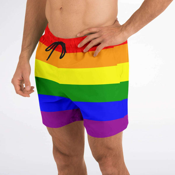 65 MCMLXV Men's LGBT Pride Rainbow Flag Print Swim Trunk - 65mcmlxv