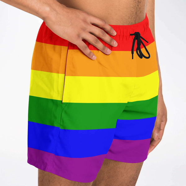 65 MCMLXV Men's LGBT Pride Rainbow Flag Print Swim Trunk - 65mcmlxv