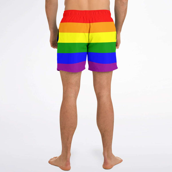 65 MCMLXV Men's LGBT Pride Rainbow Flag Print Swim Trunk - 65mcmlxv