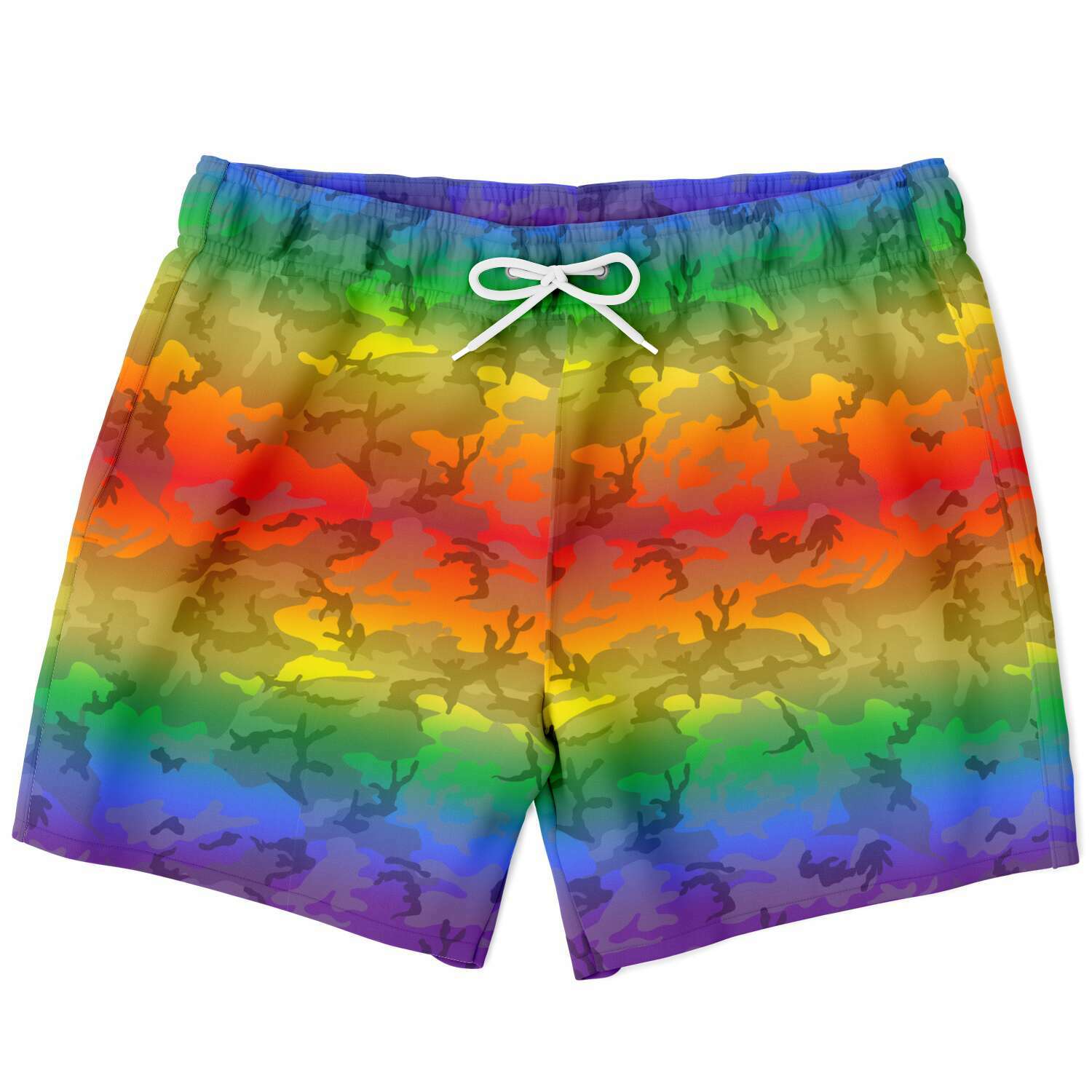 65 MCMLXV Men's LGBT Rainbow Camouflage Print Swim Trunk - 65mcmlxv