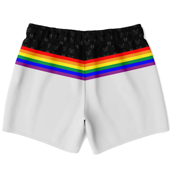 65 MCMLXV Men's LGBT Rainbow Flag Stripe Print Swim Trunk - 65mcmlxv