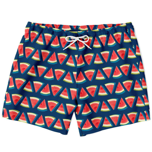 65 MCMLXV Men's Navy Watermelon Stripe Swim Trunks - 65mcmlxv