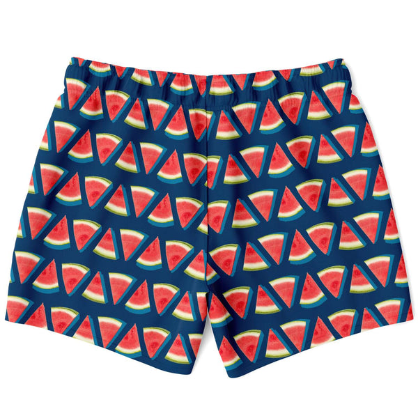 65 MCMLXV Men's Navy Watermelon Stripe Swim Trunks - 65mcmlxv